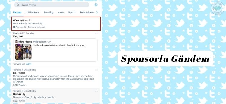 Twitter reklam modelleri sponsorlu gündem